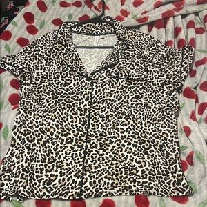 Leopard Print Pajama Top
